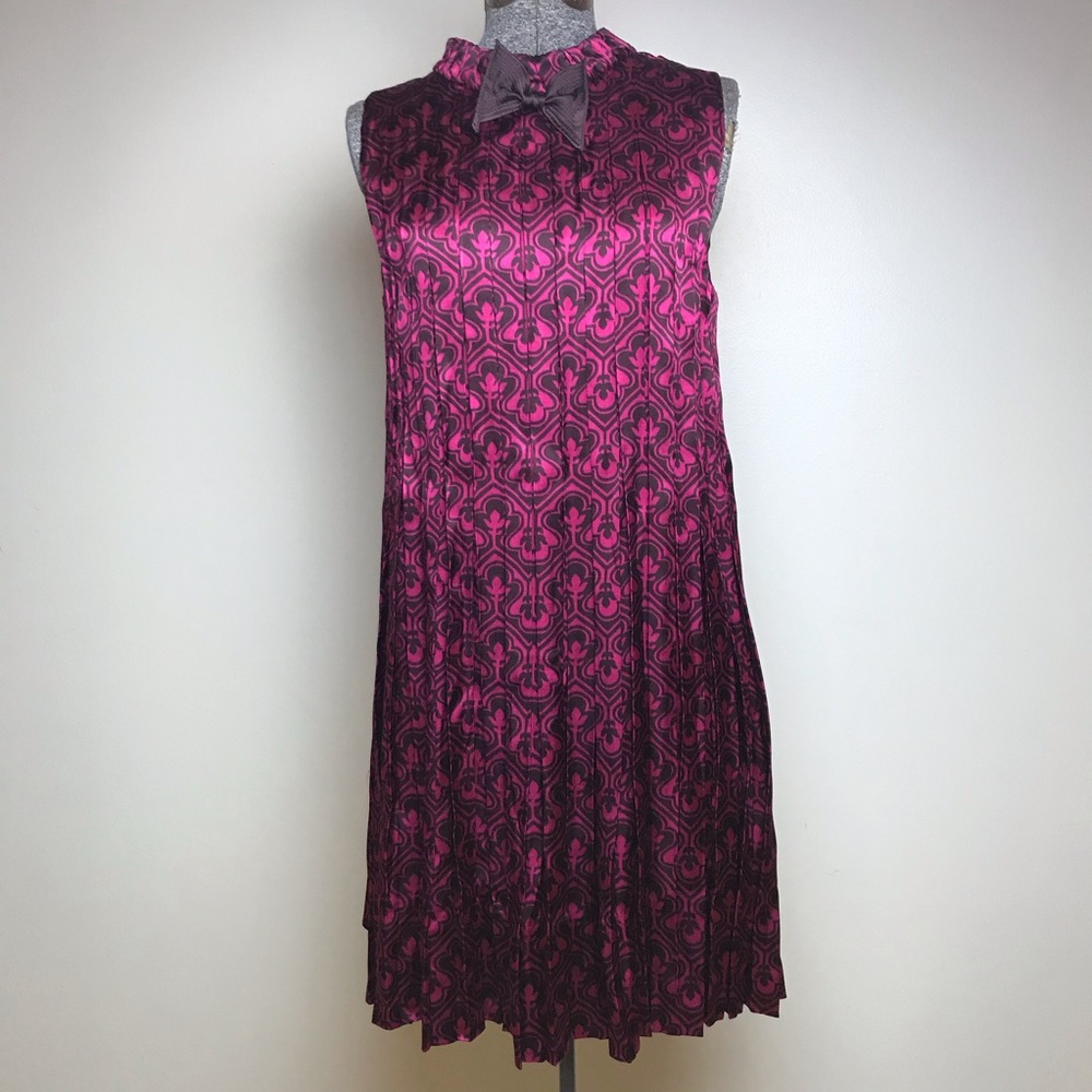 Vintage 2000s Marc By Marc Jacobs Pink Pleated Bow Dress